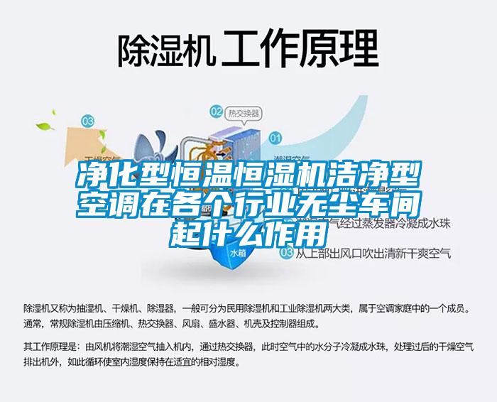 凈化型恒溫恒濕機潔凈型空調在各個行業(yè)無塵車間起什么作用