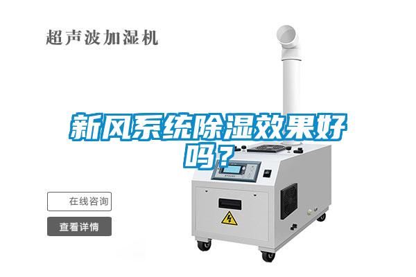 新風系統除濕效果好嗎？