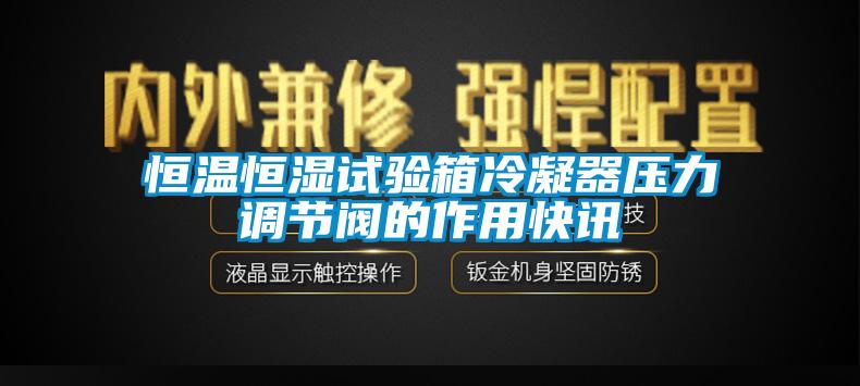 恒溫恒濕試驗箱冷凝器壓力調節閥的作用快訊