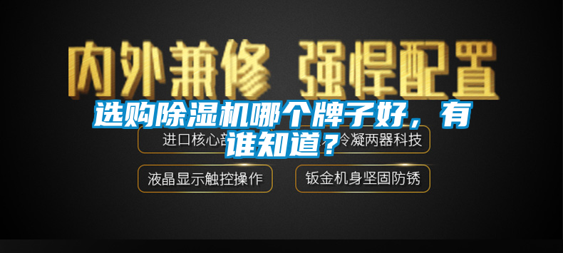 選購除濕機哪個牌子好，有誰知道？